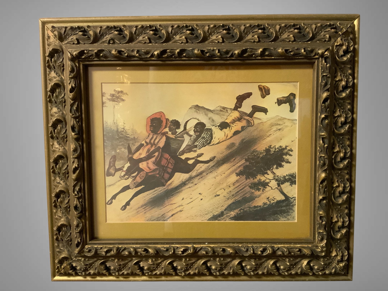 Beautifully Framed ‘A Mule Train On The Downgrade’ Currier & Ives (1 of 5)