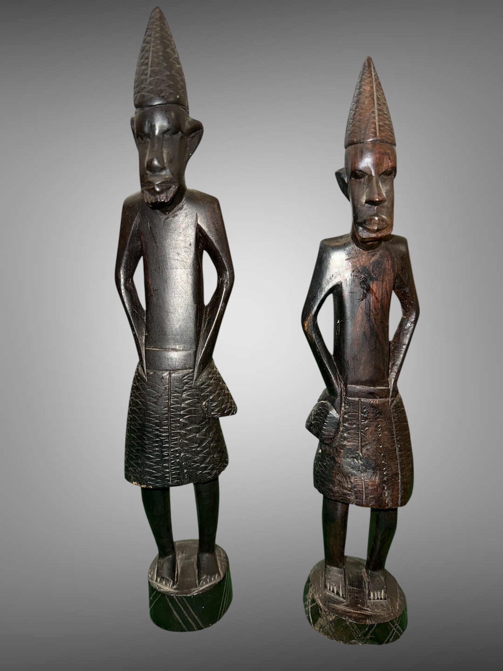 Vintage Hand-carved Wood(ebony?) African 'Colonial Figures' (1 of 4)