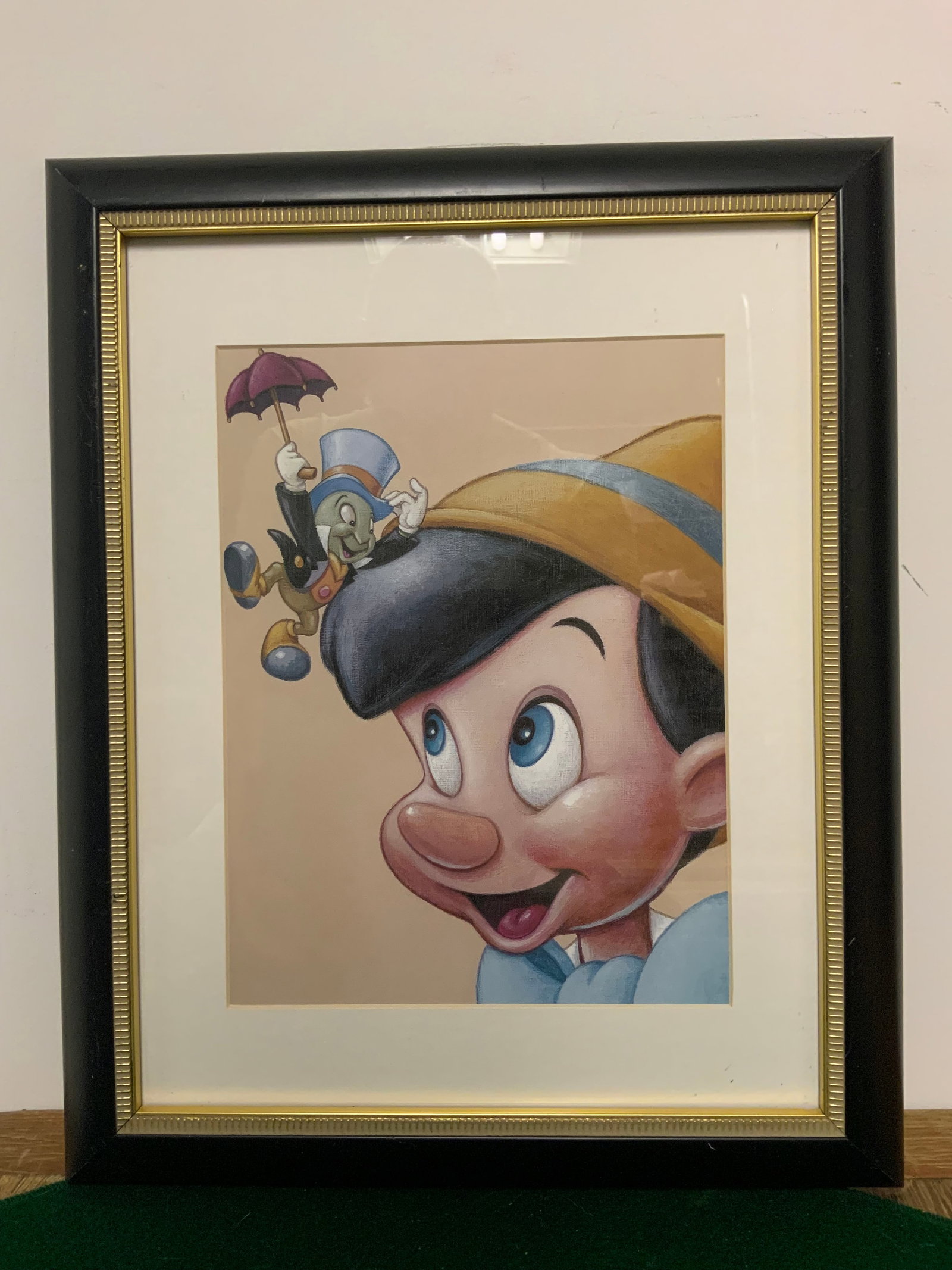Framed Print Pinocchio and Jimmy Cricket A Disney 'Friendly Fun' Print (1 of 3)