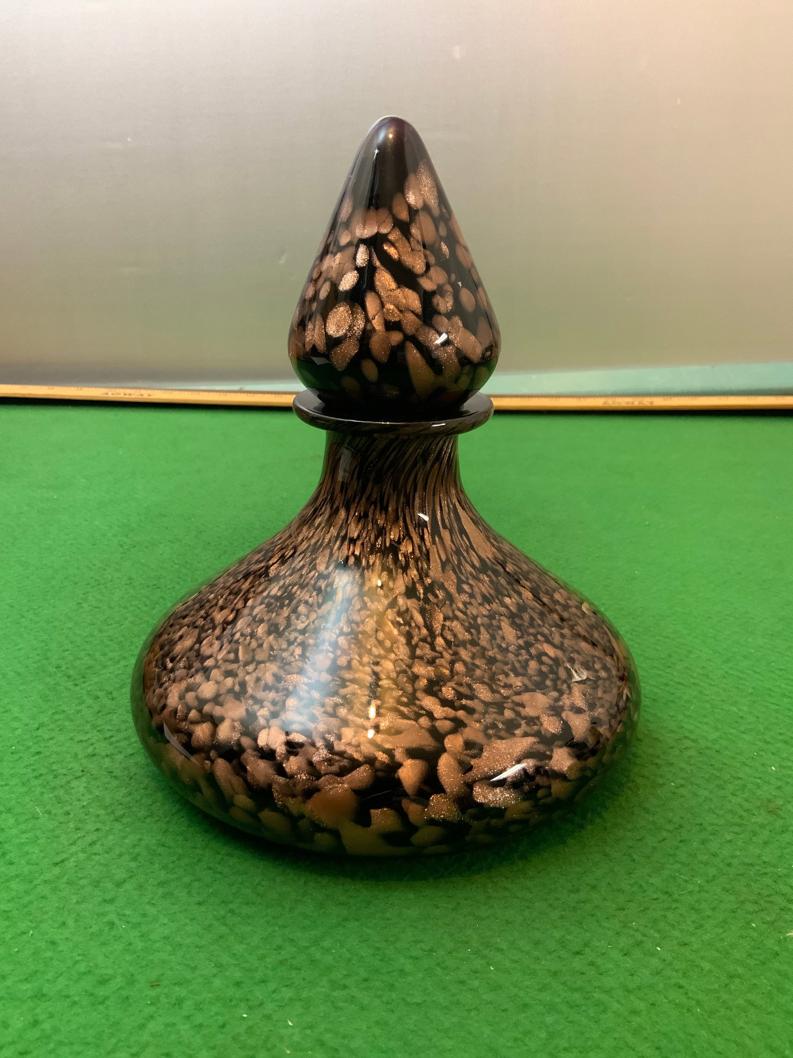 Vintage Murano(prob) Black and Copper Art Glass Bottle / Decanter (1 of 5)