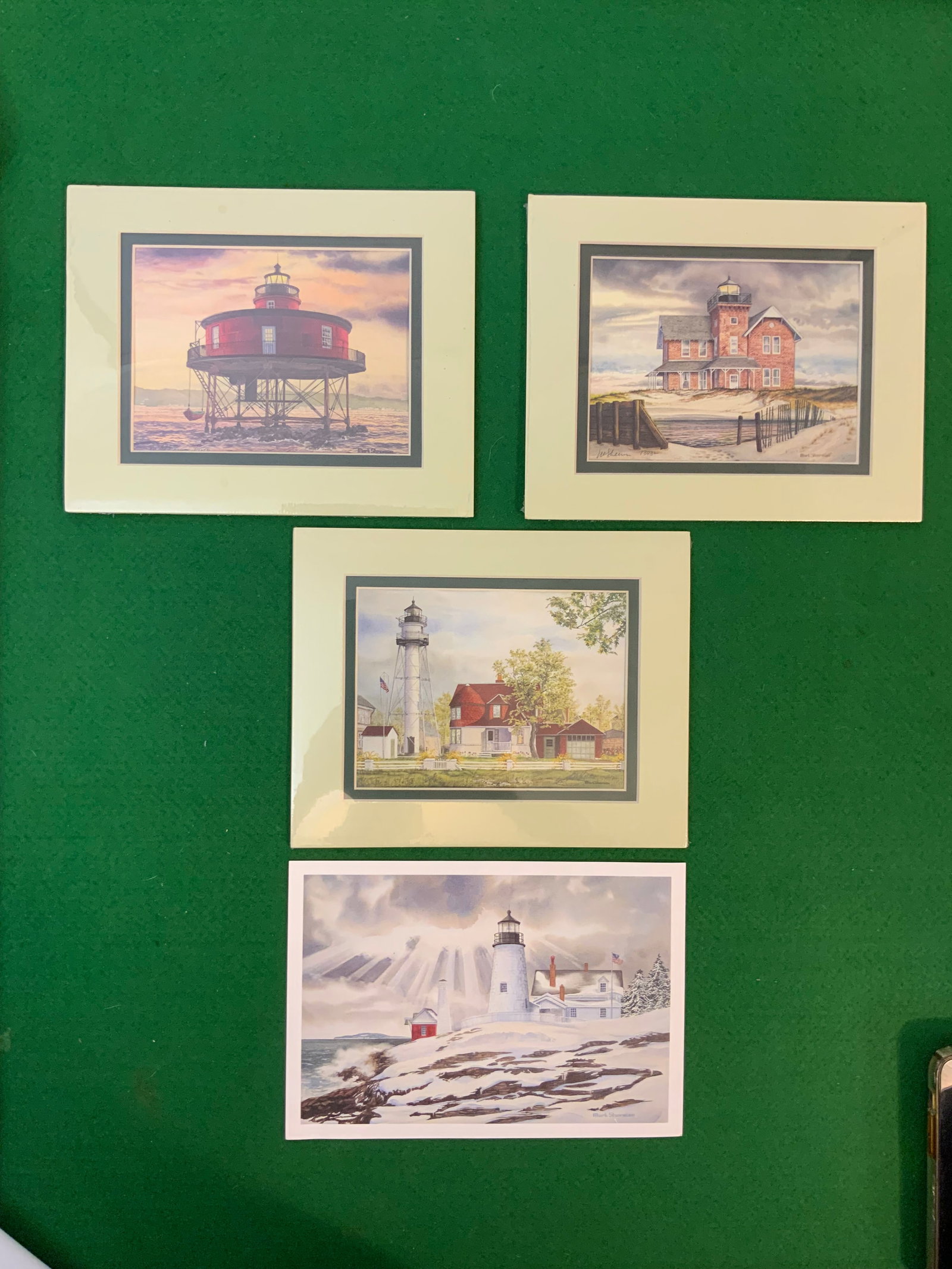(4) Mark Sherman Lighthouse Prints (1 of 8)