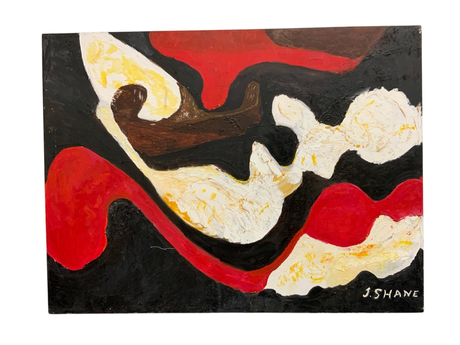 Abstract Expressionist Textured Paint (Impasto Technique) on Canvas Signed J. Shane: Abstract Expressionist Textured Paint (Impasto Technique) on Canvas Signed J. Shane. 30" x 40". .>>>>>>>>>>>>>>READ—-READ—-READ—-Shipping for this lot is available ONLY THROUGH