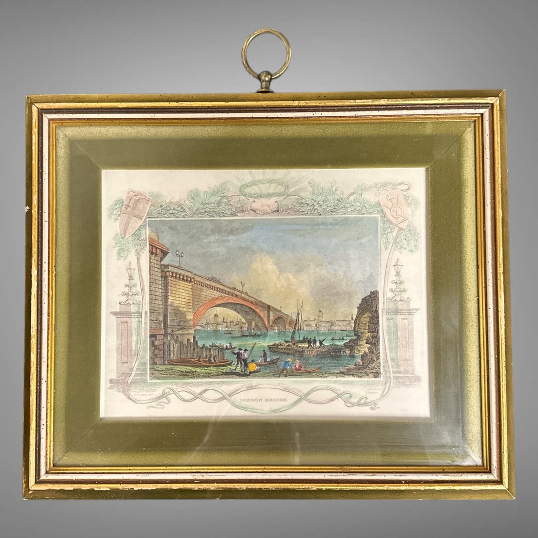 19th Century Hand-colored Steel Engraving 'London Bridge' 3D Matted and Framed (Tombleson?) (1 of 3)
