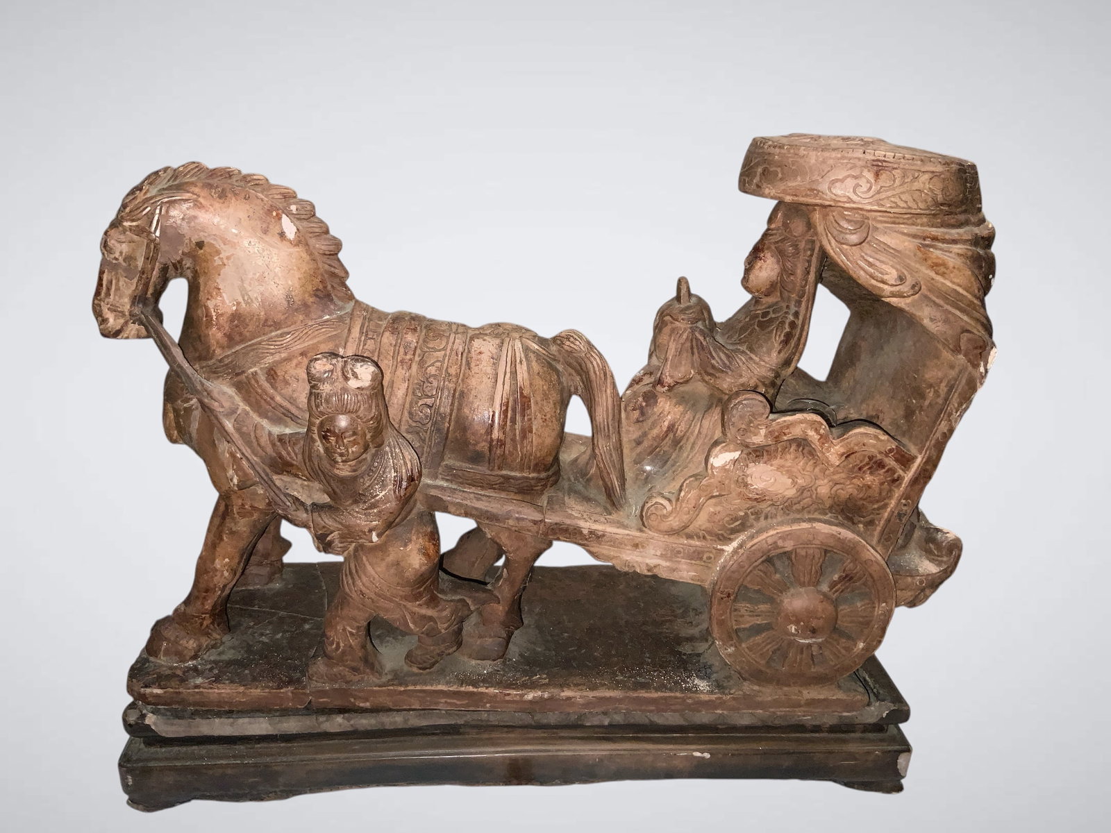 Two-piece Asian Sculpture Clay / Stoneware (1 of 6)