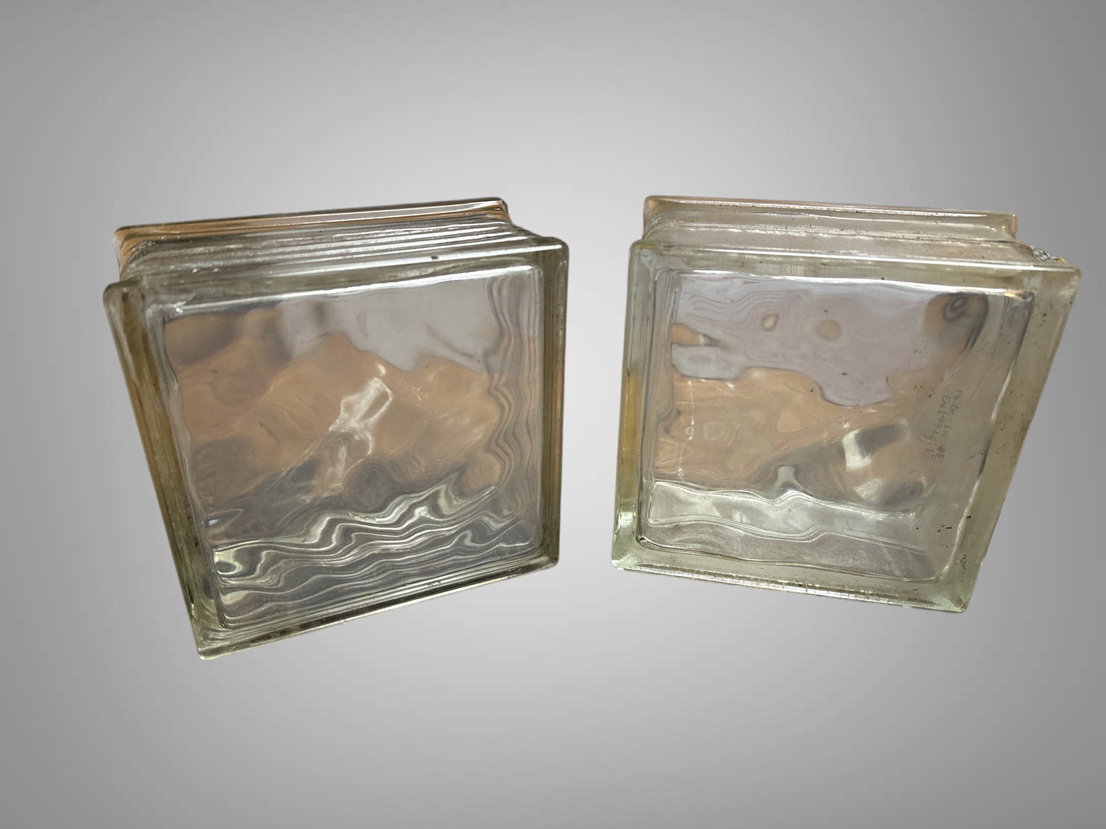 (2) Vintage Architectural Glass Blocks / Bricks (1 of 3)