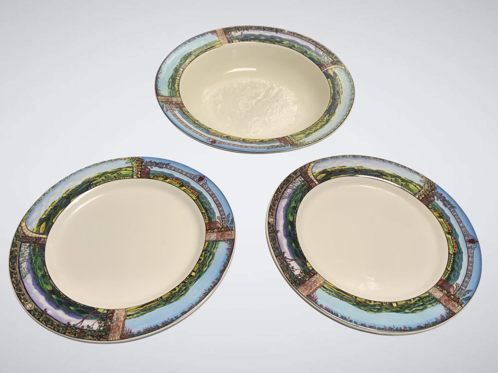 Sakura Earthenware 'Tuscan Travels' Pasta Bowl and 2 Chargers (1 of 3)