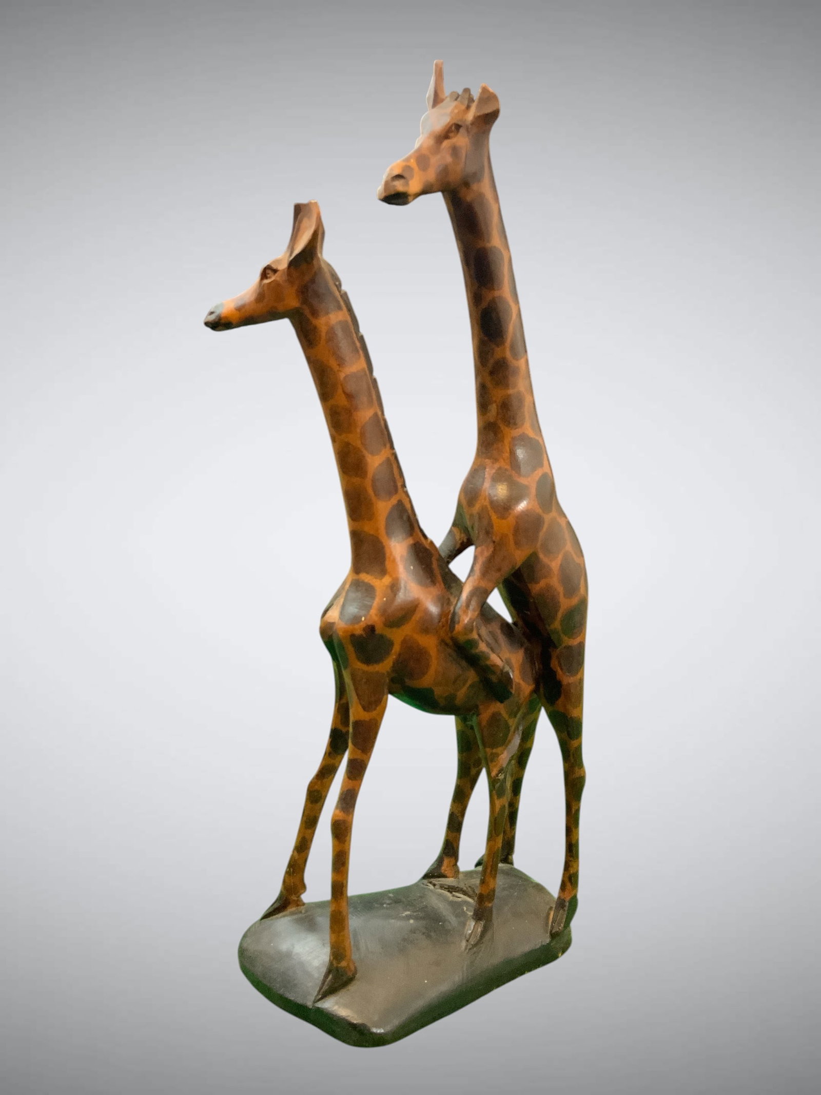 Hand-carved Wooden Giraffe Pair Sculpture (1 of 4)