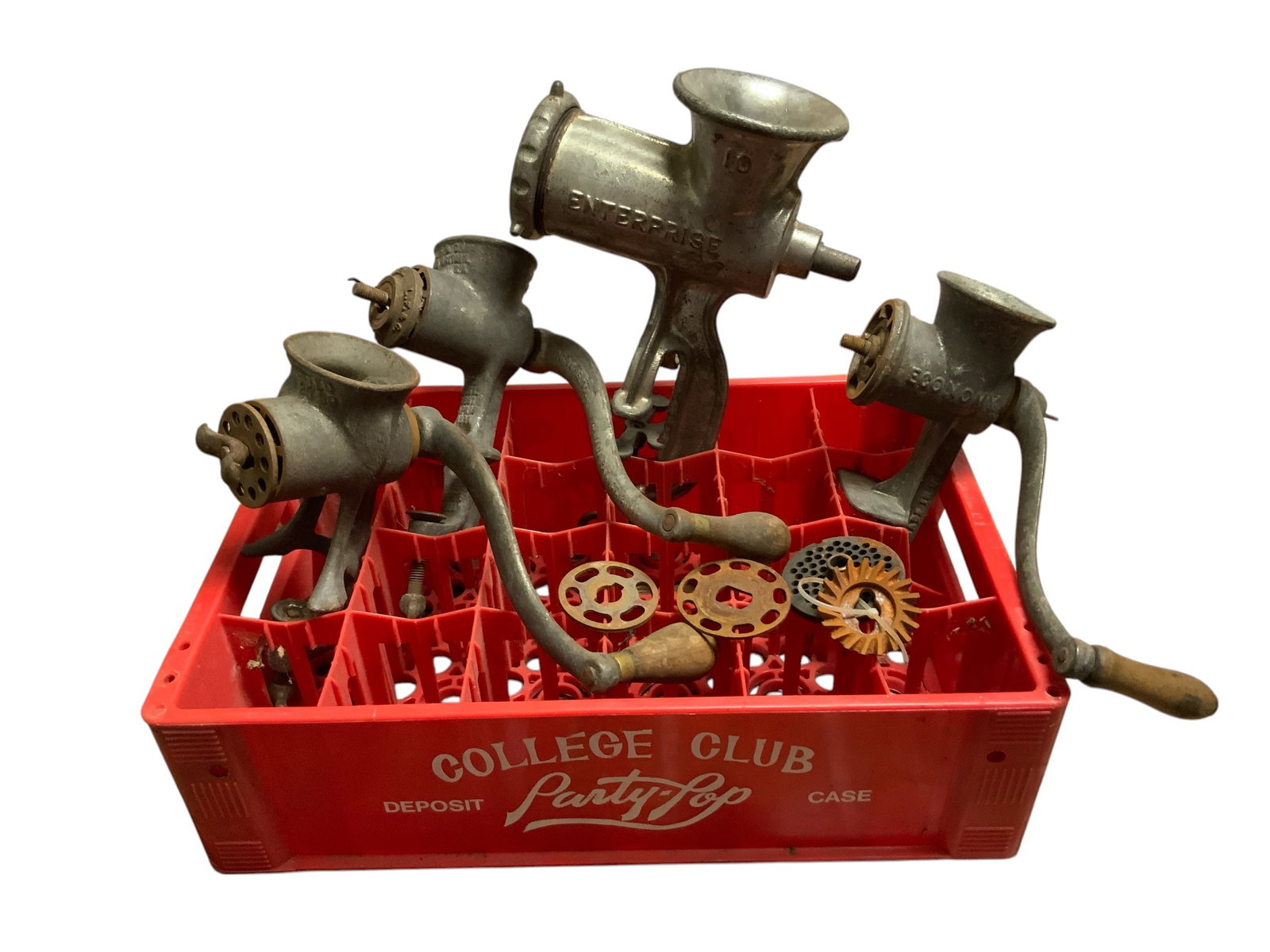 Vintage College Club Party-Pop Crate AND Food Grinders *For Parts or Restoration* (1 of 2)