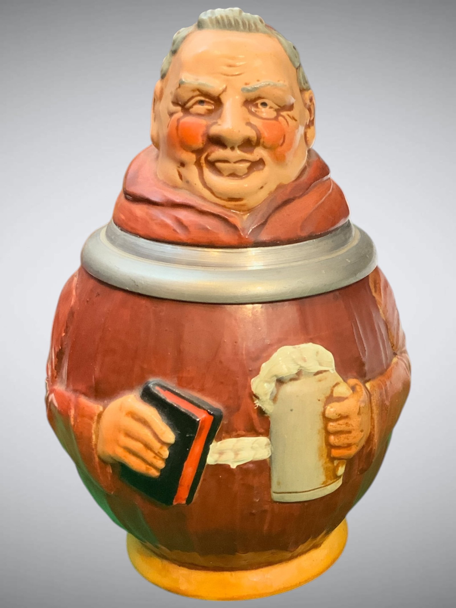 RM 4107 German Stein: RM 4107 German Stein. 5" x 6" x 7". .>>>>>>>>>>>>>>READ----READ----READ----Shipping for this lot is available ONLY THROUGH LIVEAUCTIONEERS/LIVESHIPPING. We advise all bidders to obtain a shipping esti