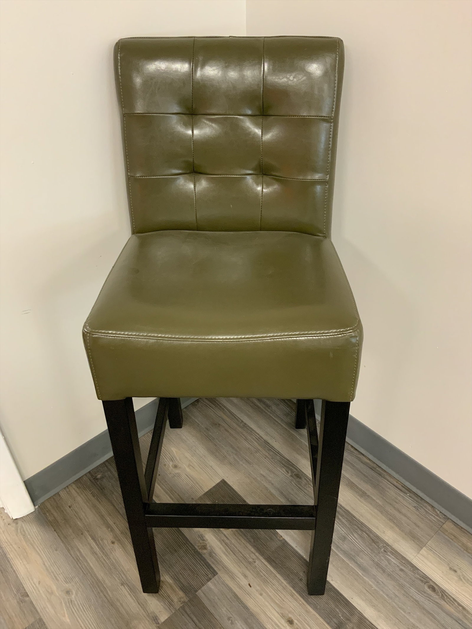 Tufted Olive Green Bar-height Counter Chair (1 of 7)