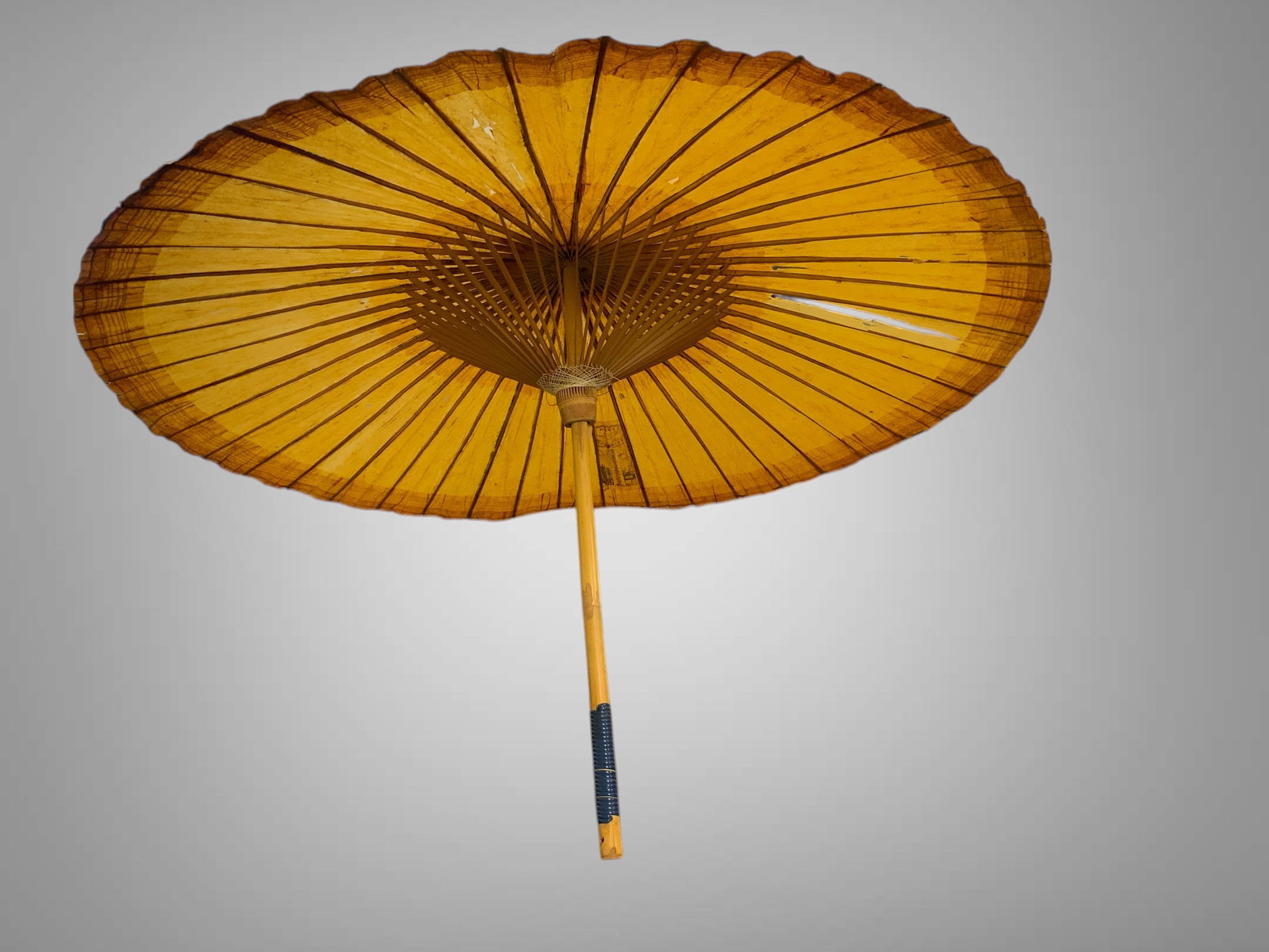 Vintage Asian Parasol / Umbrella Bamboo and Oiled Paper (1 of 4)