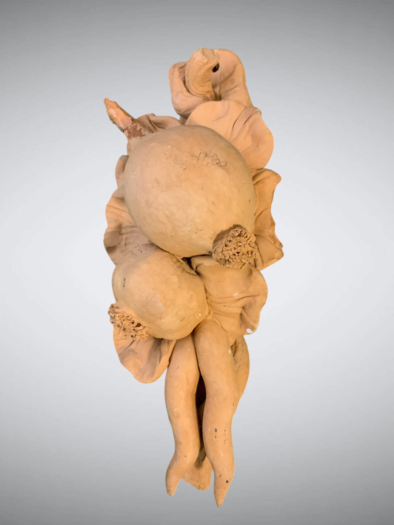 Hanging Clay Sculpture - Onions Garlic Etc. Twisted Together (1 of 4)