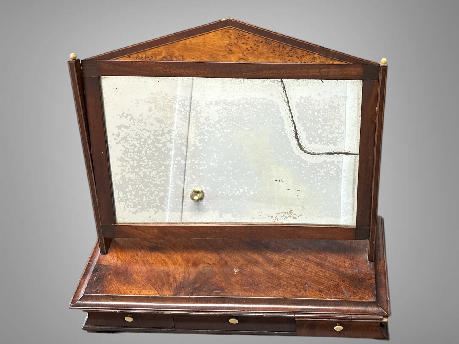 19c 3-drawer Shaving Mirror (1 of 4)