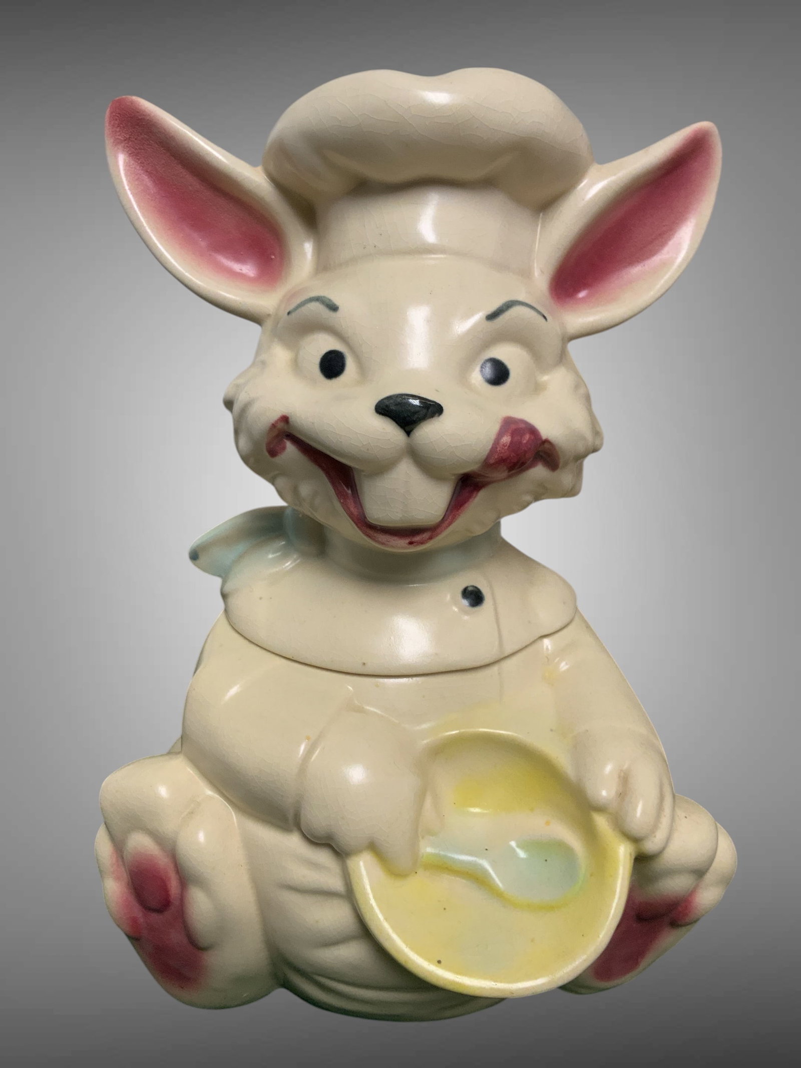 1960s Brush McCoy Whimsical "Happy Bunny" Chef Cookie Jar W25 by Don Winton / Twin Winton (1 of 5)