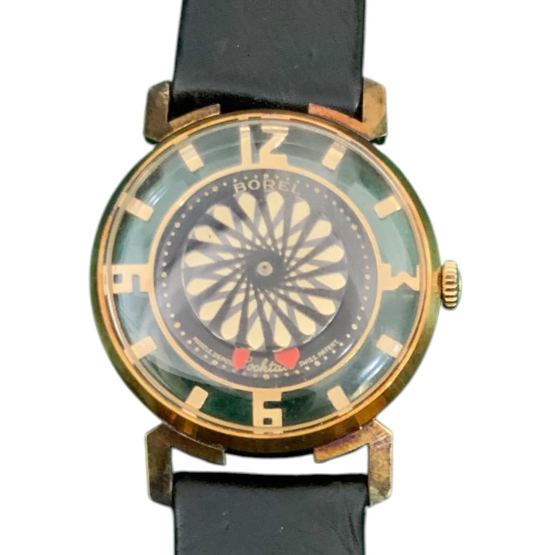Vintage Ernest Borel Cocktail Watch with Exhibition Back - 17 jewel - Kaleidoscope Face (1 of 6)