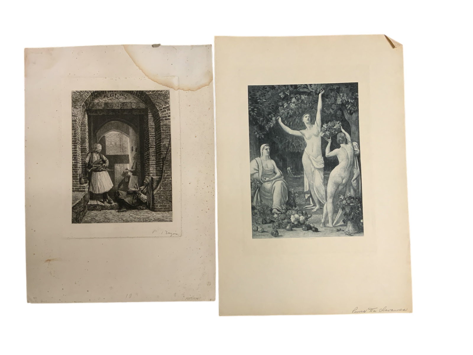 (2) Prints ARNAUT GUARDHOUSE IN CAIRO and L'AUTOMNE (1 of 6)