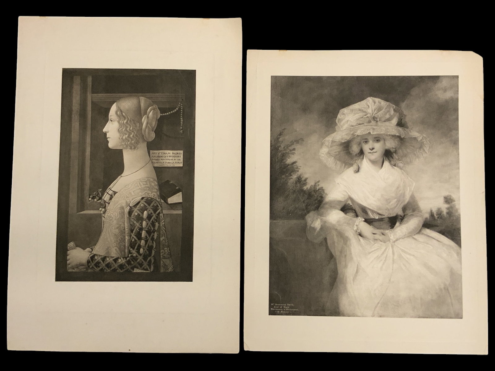 (2) Vintage Prints "Portrait of Giovanna degli Albizzi" and "Mrs. Drummond Smith": (2) Vintage Prints "Portrait of Giovanna degli Albizzi" and "Mrs. Drummond Smith" .>>>>>>>>>>>>>>READ----READ----READ----Shipping for this lot is available ONLY THROUGH LIVEAUCTIONEERS/LIVESHIPPING. W