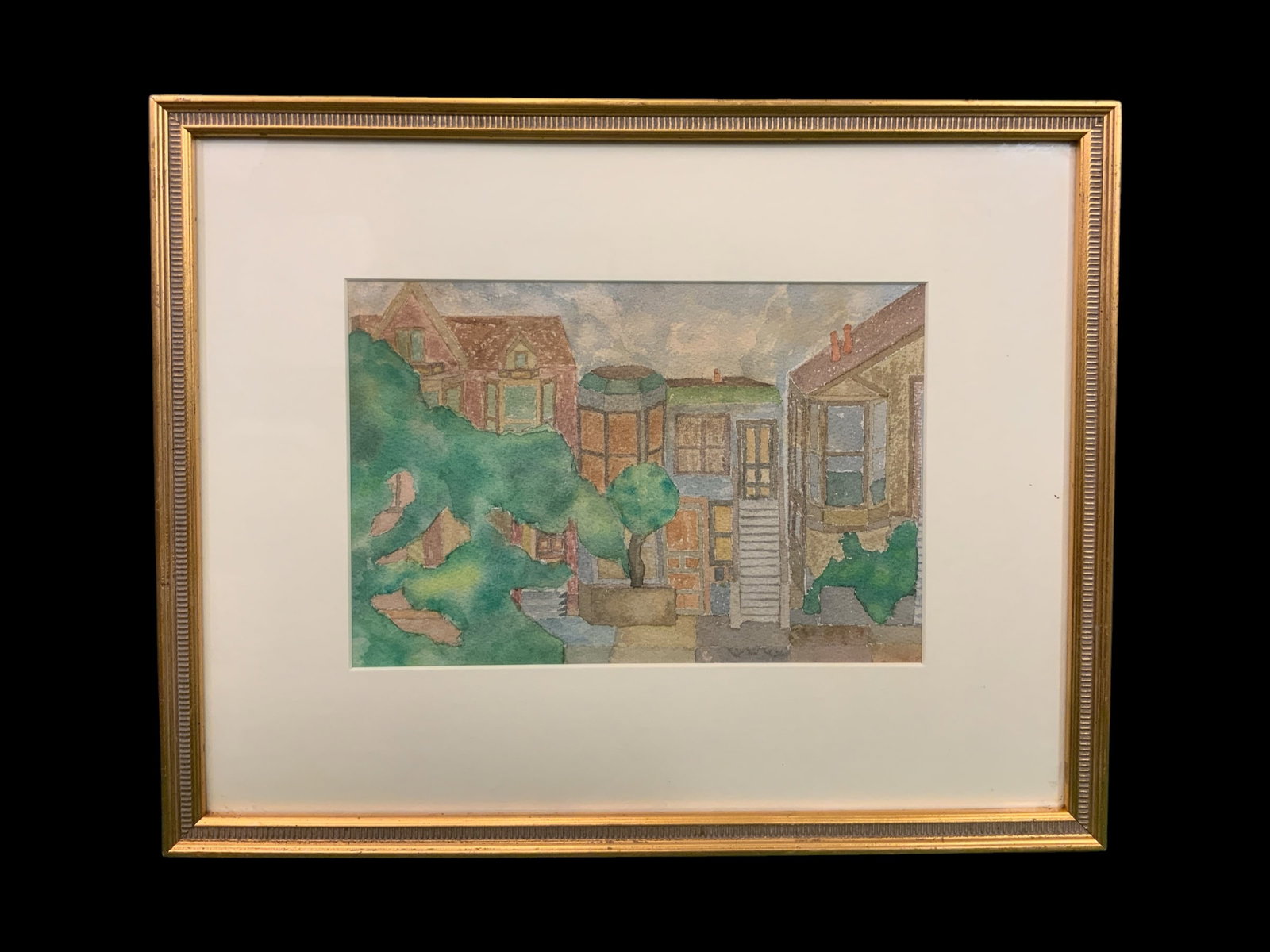 Framed Watercolor(?) on Paper (1 of 4)
