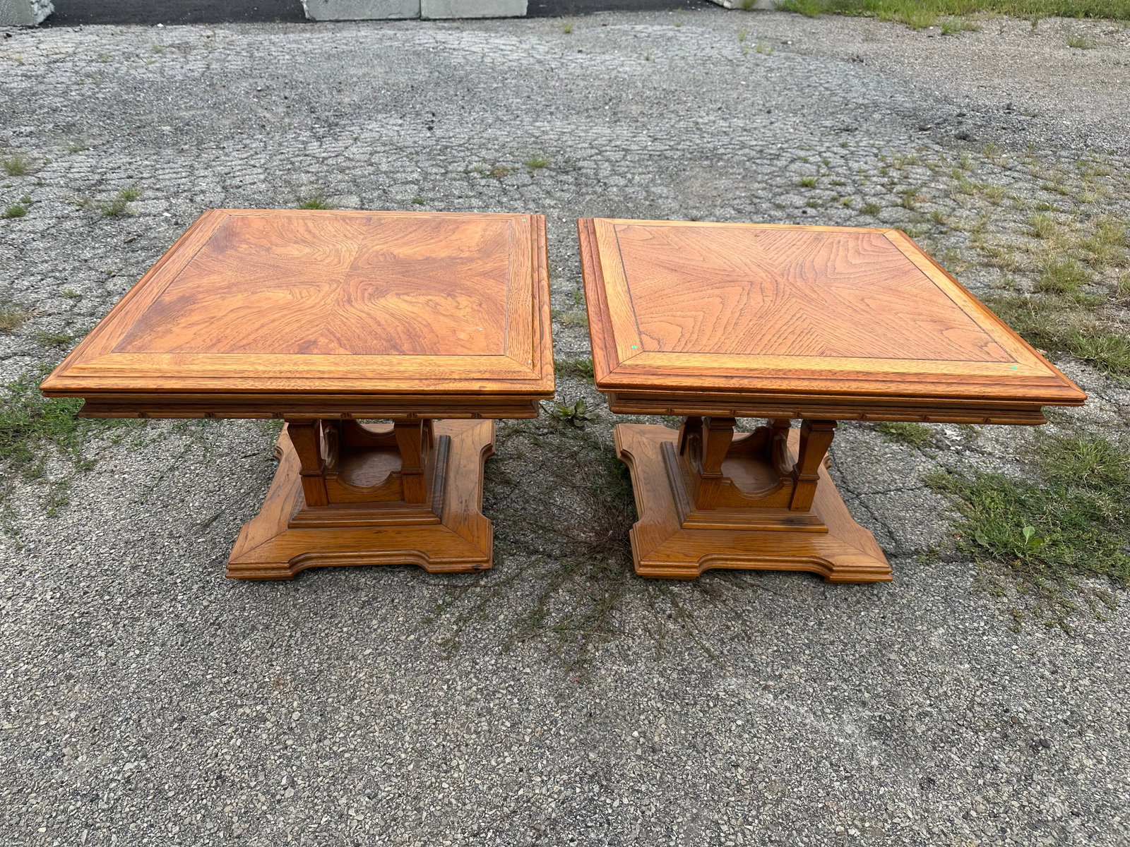 Pair Inlay Bookmatch End Stands (1 of 6)