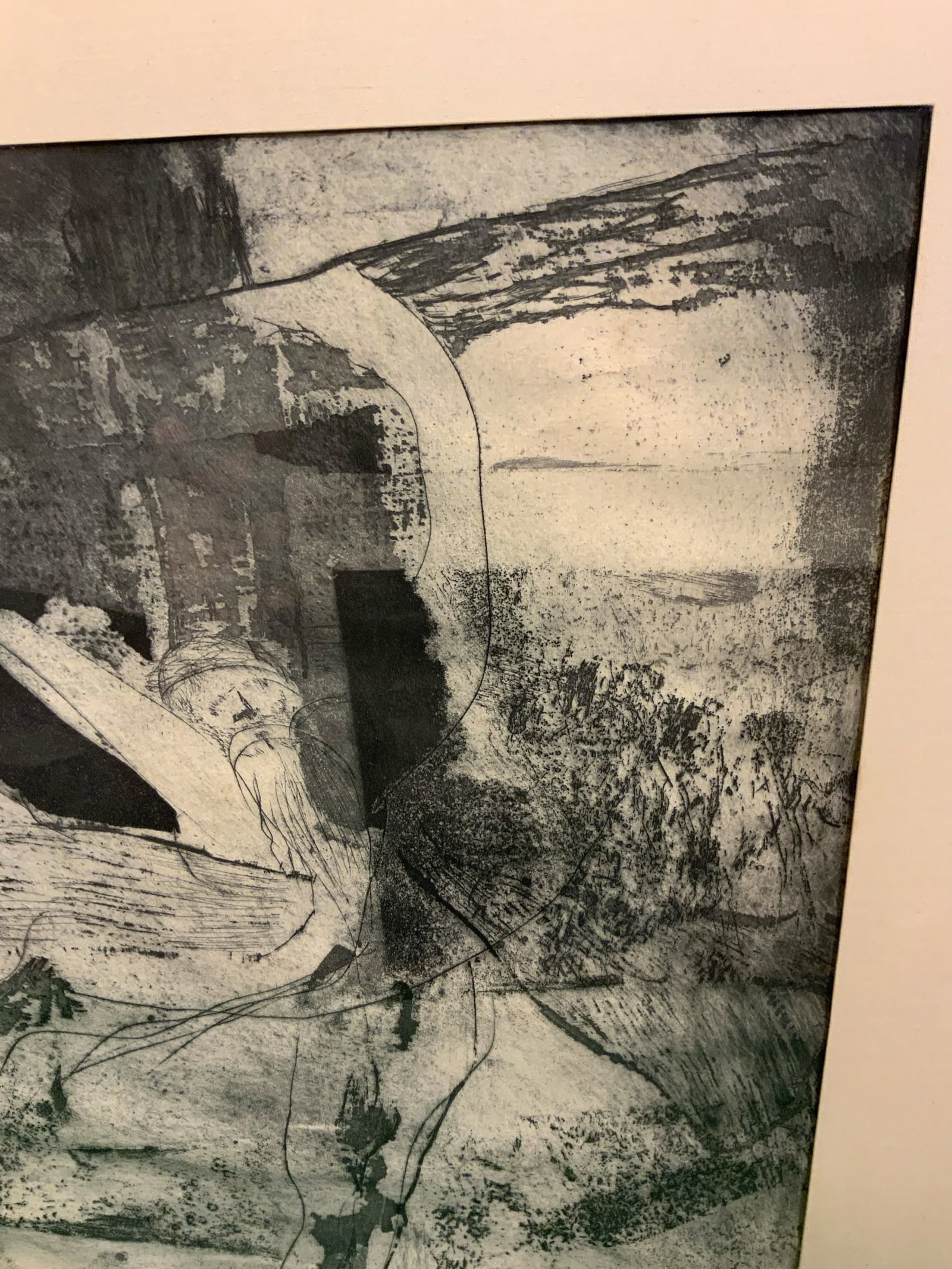 Framed Etching Abstract Sanchez - 2