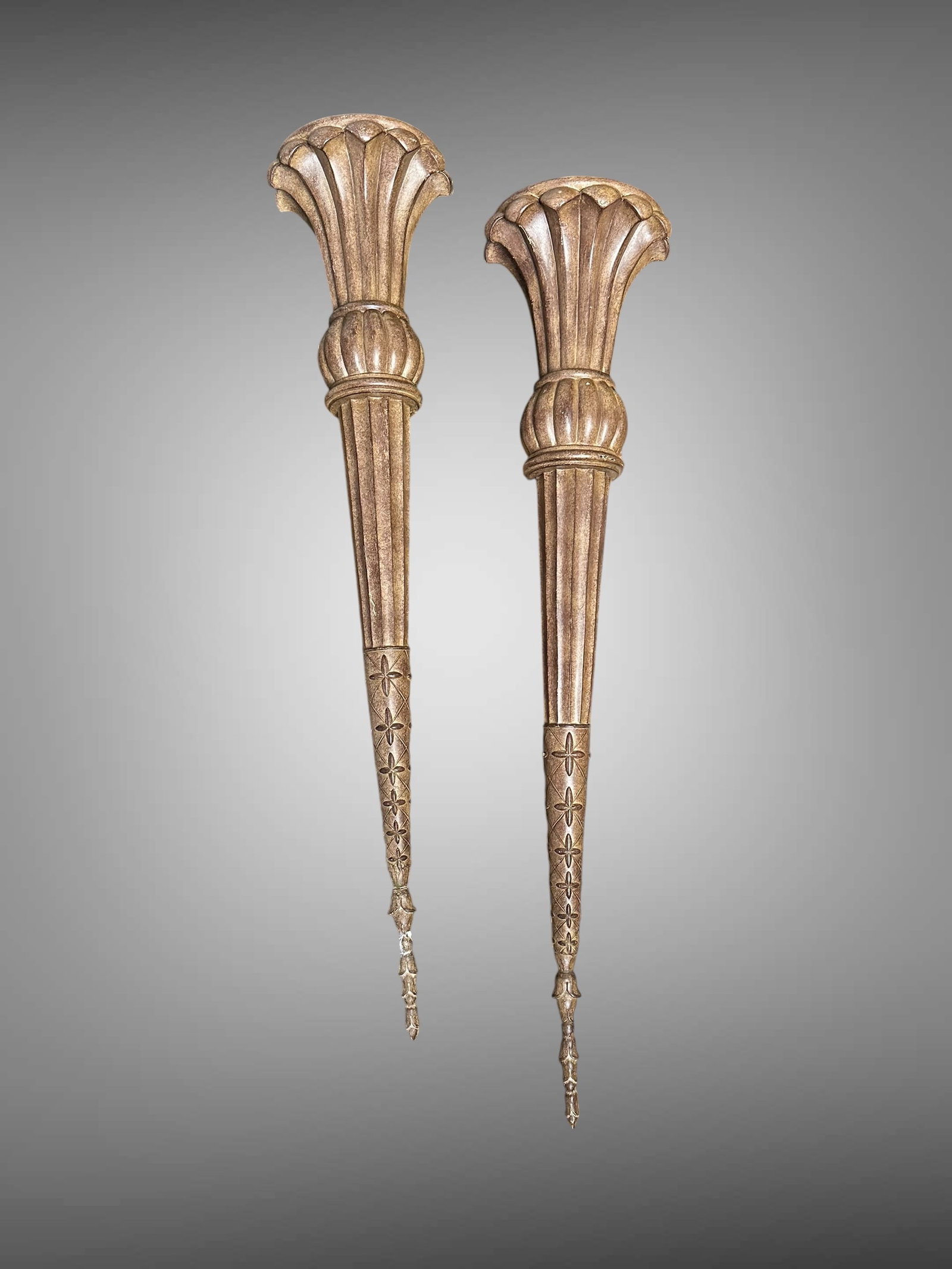 (2) Ceramic 30" Torch-like Wall Pockets (1 of 4)