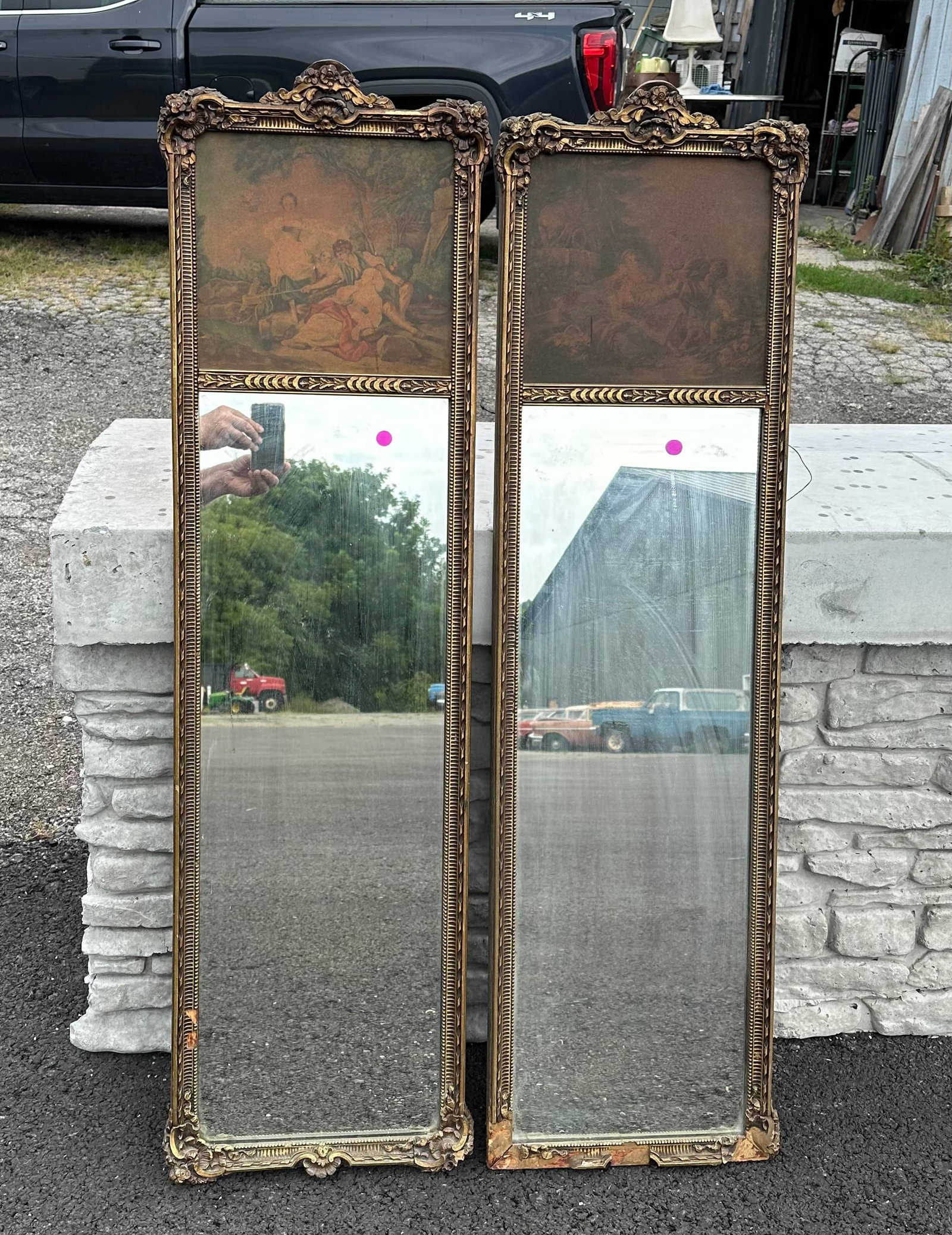 (2) French-style Trumeau Wall Mirrors (1 of 6)