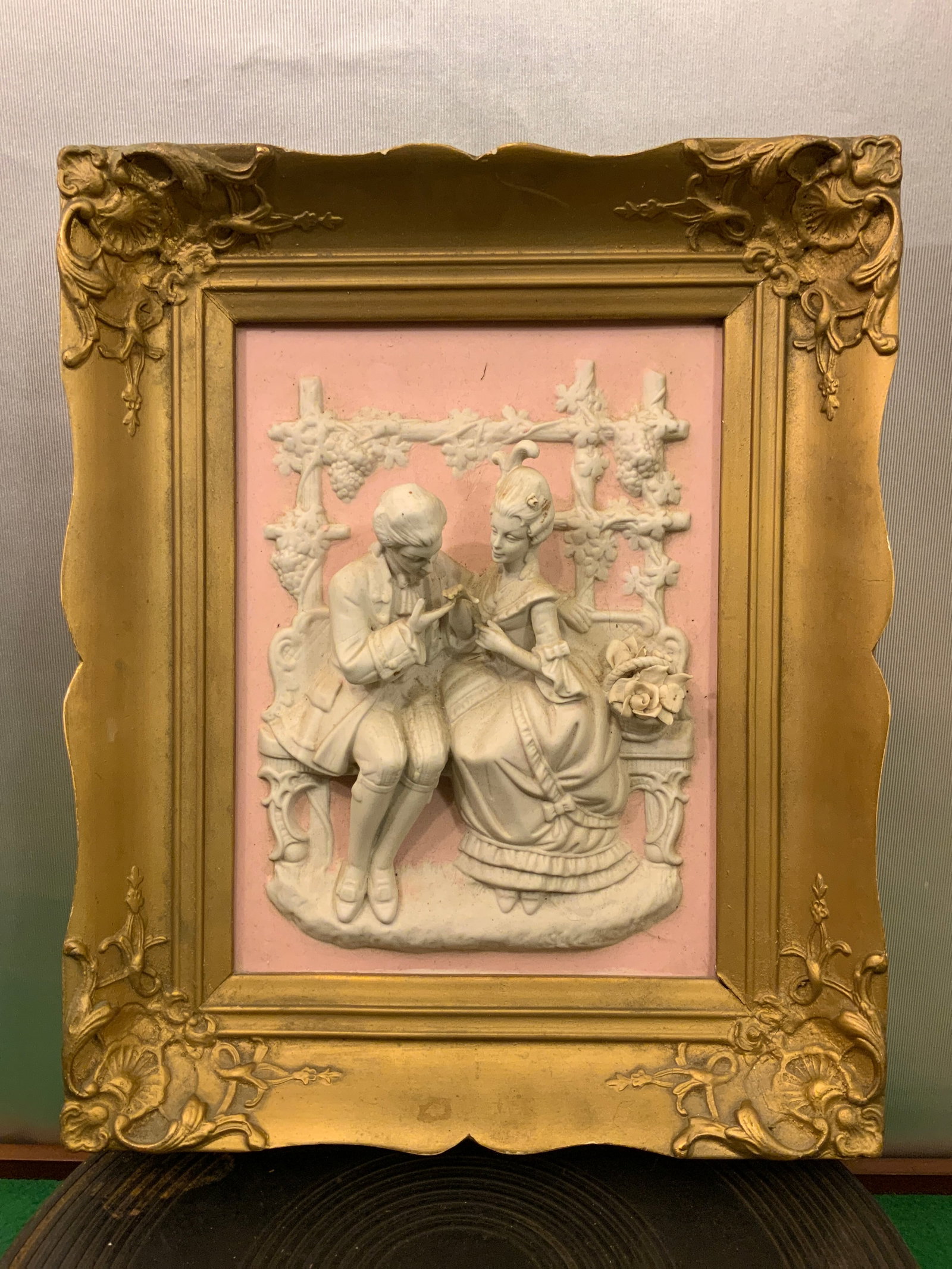 Framed Deep Relief Meissen Bisque Plaque / Art (1 of 5)