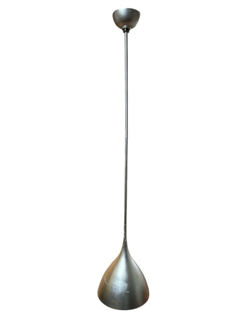 Burnished Silver Finish Pendant Lamp With Bell Shade (1 of 5)