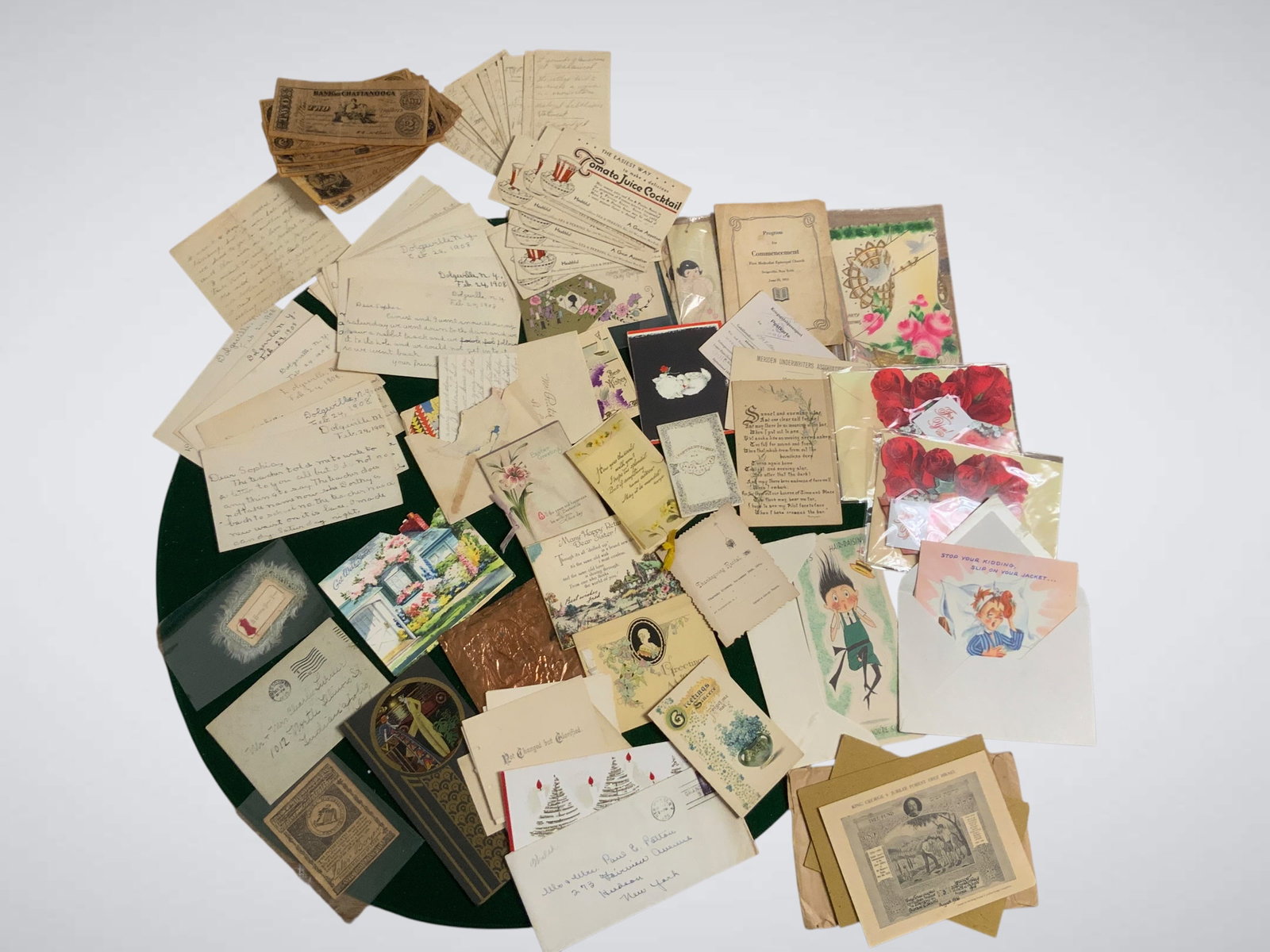 Early(mostly) 20th Century Ephemera: Advertising - Correspondence - Greetings - etc.: Early(mostly) 20th Century Ephemera: Advertising - Correspondence - Greetings - etc. 2" x 12" x12". .>>>>>>>>>>>>>>READ—-READ—-READ—-Shipping for this lot is available ONLY THROUGH LIVEAUCTIONEE