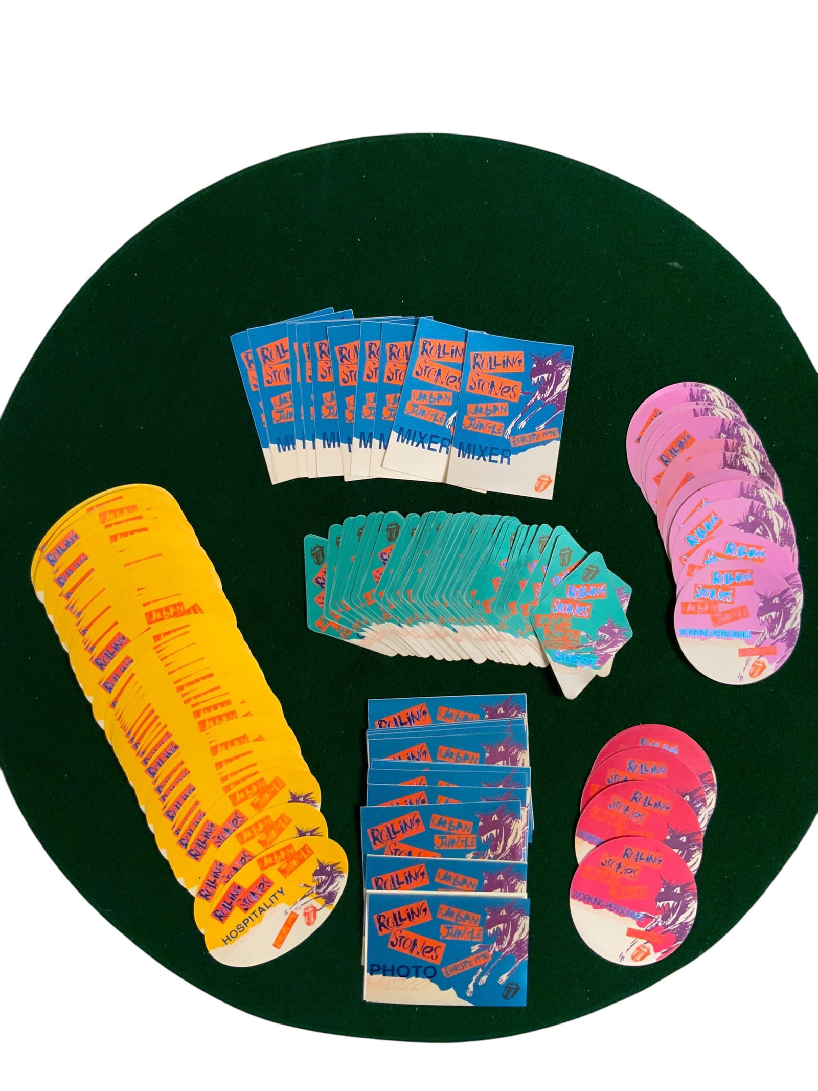 (160+) Backstage Cloth Patches / Stickers Rolling Stones URBAN JUNGLE European Tour 1990 (1 of 4)