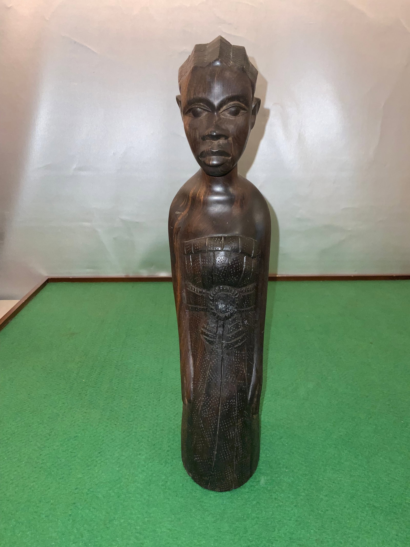 Handcarved WOOD SCULPTURE Kneeling Tribal Woman with Child (1 of 8)