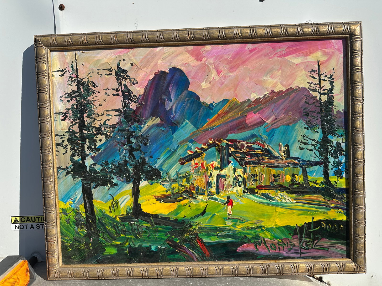 Framed Morris Katz Impasto Cabin / Mountain Landscape Painting (1 of 7)
