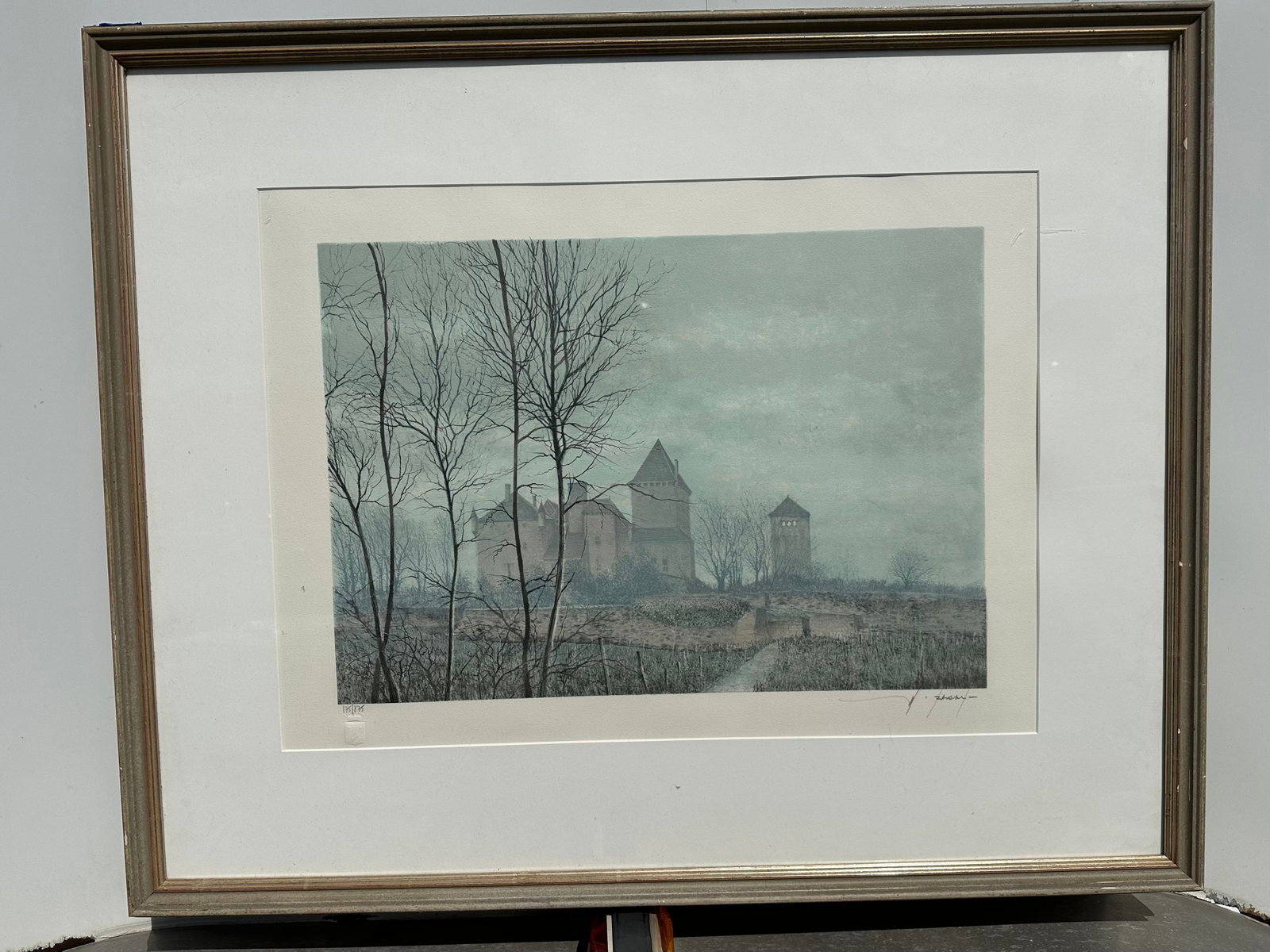 Color Lithograph Fortress in the Mist by French Artist François d'Izarny Signed / Numbered: GET A SHIPPING QUOTE BEFORE YOU BID. . Color Lithograph Fortress in the Mistby French Artist François d'Izarny Signed / Numbered” 31” x 38 1/2”.