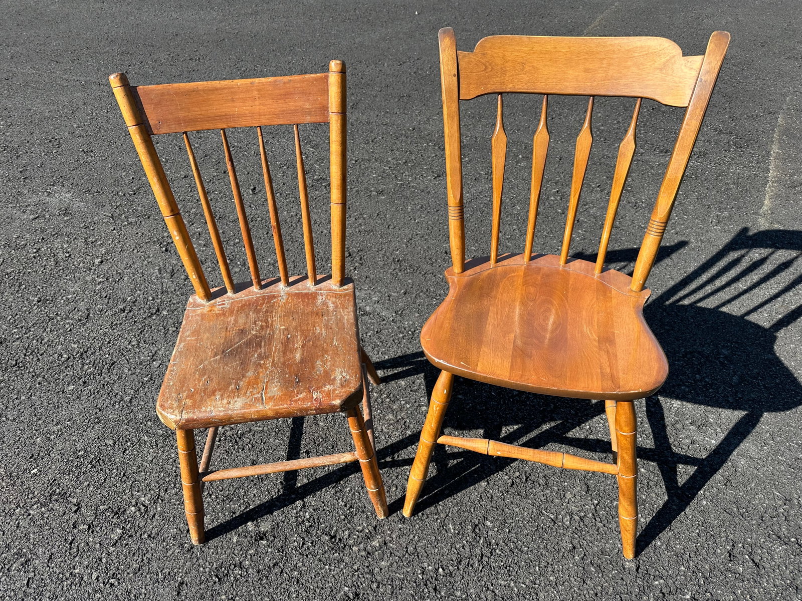 Pair Wood Side Chairs S. Bent & Bros. and unmarked (1 of 7)