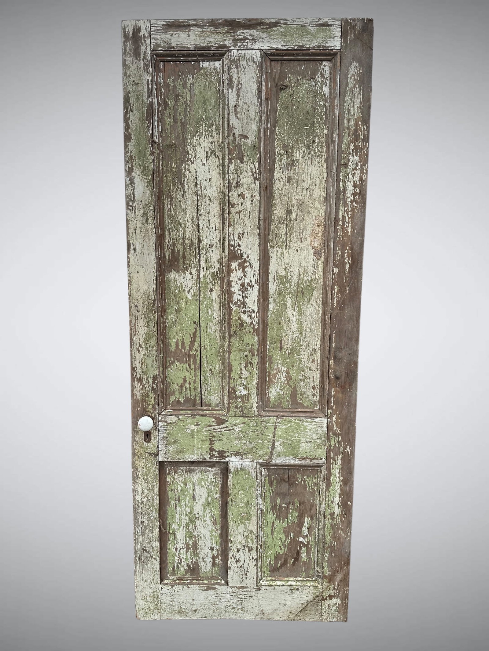 Architectural Salvage Vintage 4-panel Wood Door With Attached Hardware (1 of 4)