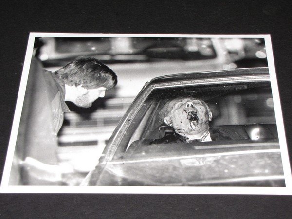 Angelo Bruno Mafia B&W UPI Crime Scene Photo: Angelo Bruno Mafia B&W UPI Crime Scene Photo - 8"x10" with UPI markings on back side along with file numbers and captions.