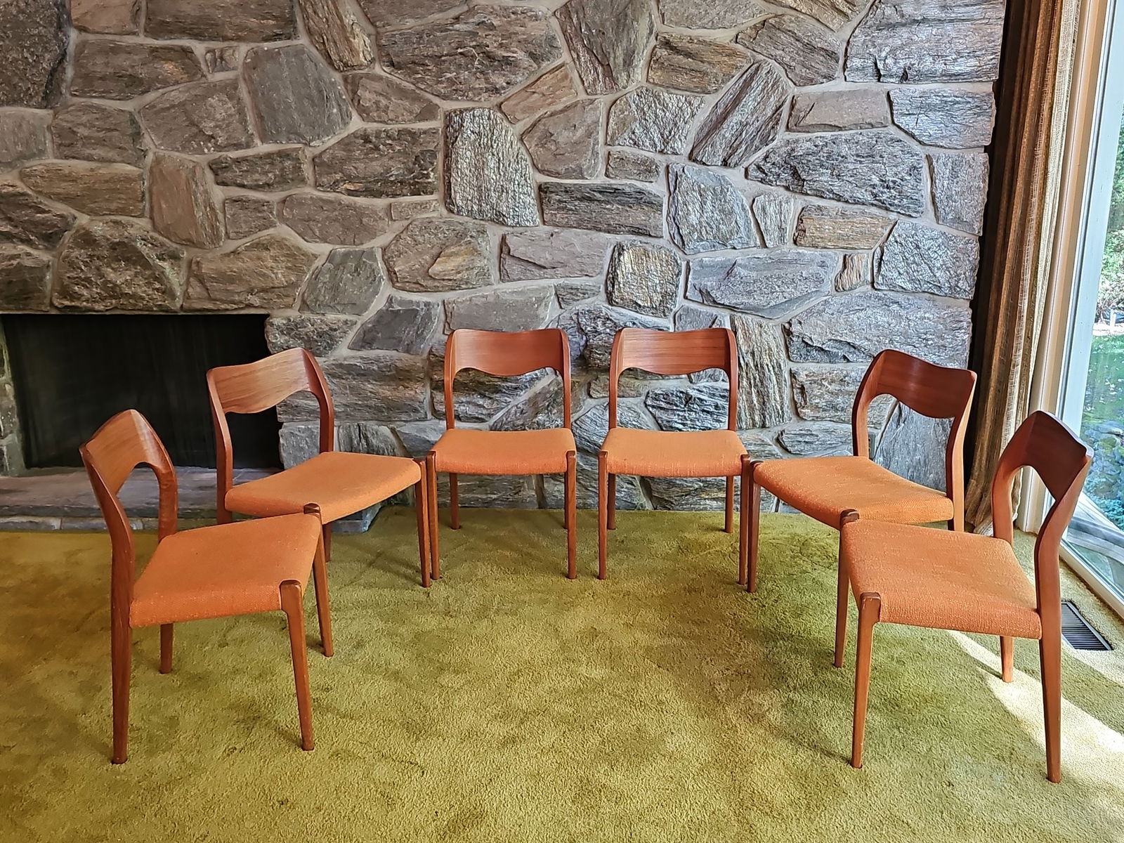 Niels Otto Moller Set of Six Dining Chairs for J.L. Mollers Mobelfabrik (1 of 15)