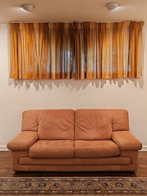 Modern ROCHE BOBOIS Suede Sofa Cream/Beige 33"H X 76"W X 38"D