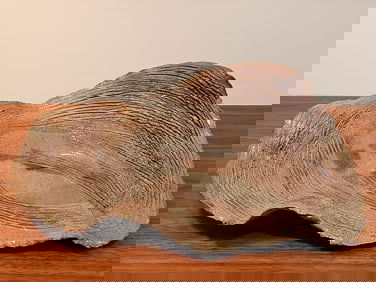 Artist Signed Monumental Abstract Ceramic Bowl, Hand Made.