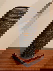 Mid-Century Japanese Otagiri Pottery Vase 12" Tall