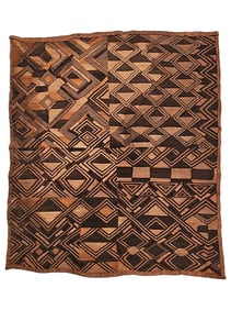 Congo Raffia Kuba Cloth From Kuba Textiles, Democratic Republic of the Congo 20.5"W X 17"D