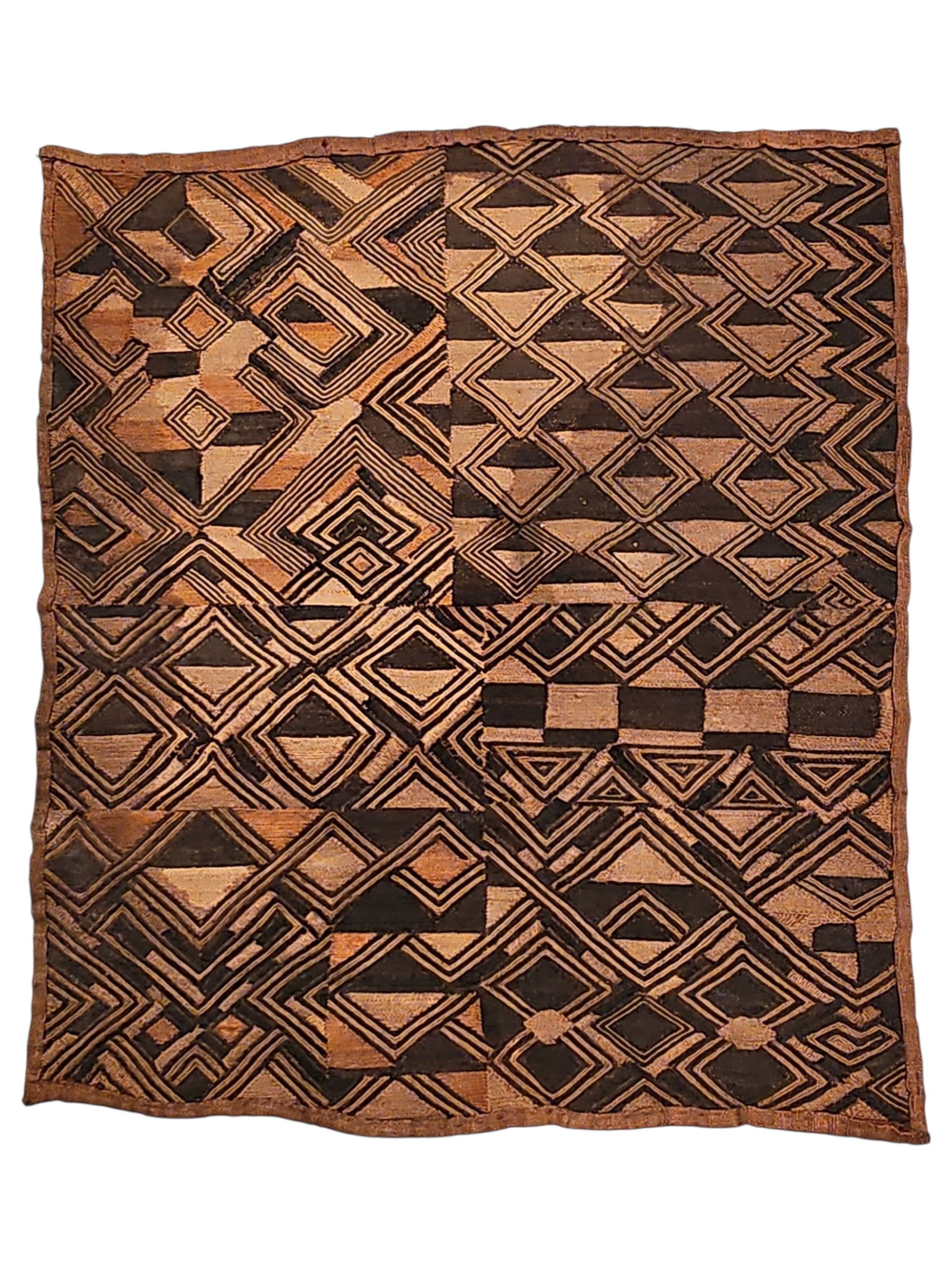 Congo Raffia Kuba Cloth From Kuba Textiles, Democratic Republic of the Congo 20.5"W X 17"D (1 of 8)
