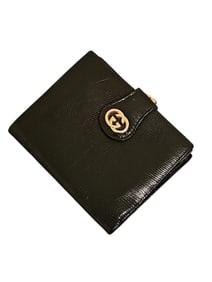 Vintage Gucci Black Leather GG Logo Wallet Coin Purse