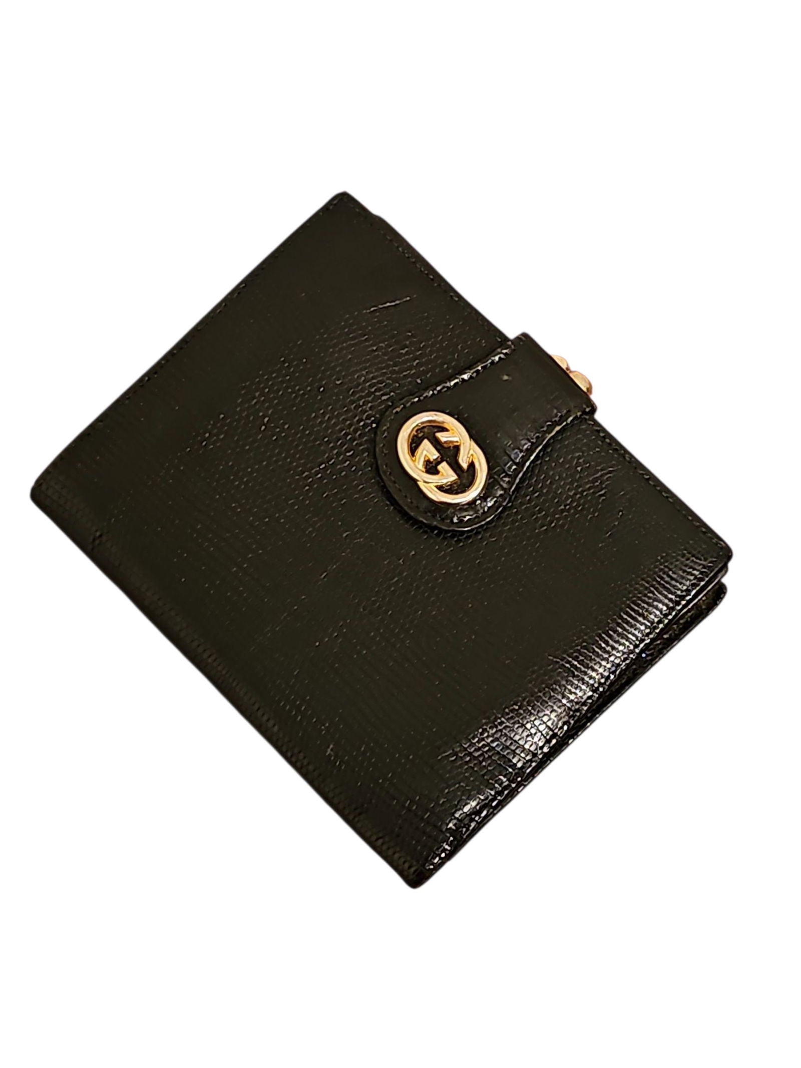 Vintage Gucci Black Leather GG Logo Wallet Coin Purse (1 of 12)