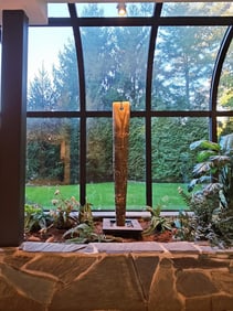 Large 45" Tall "Bow Form" Stoneware Sculpture By Peter Hayes