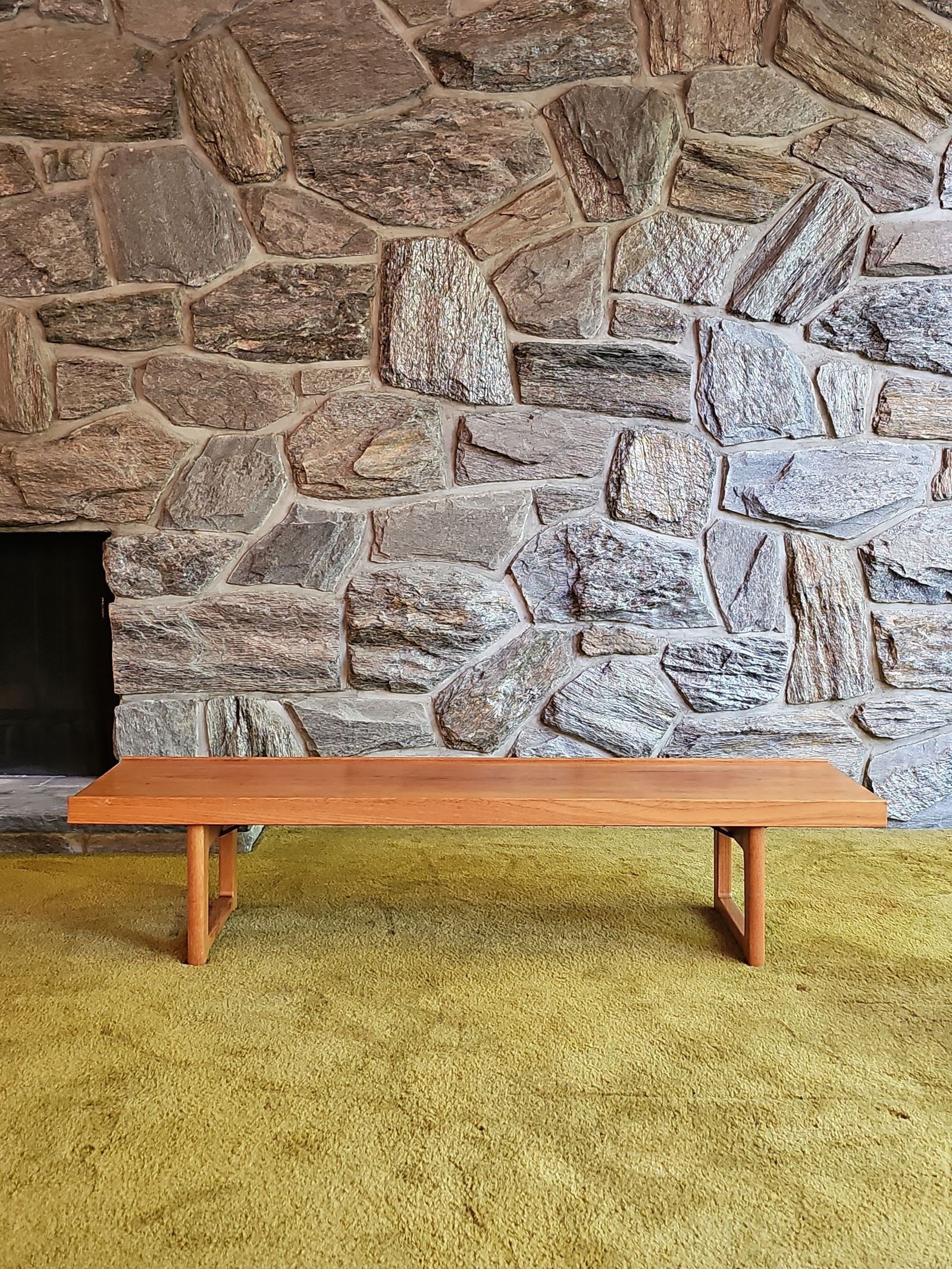 1960s Torbjorn Afdal for Mellemstrand Bruksbo of Norway 59" Bench in Teak: 1960s Torbjorn Afdal for Mellemstrand Bruksbo of Norway 59" Bench in Teak Height: 13.39in Width: 59in Depth: 14.57in