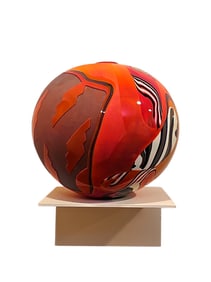 George Thiewes Hand-Blown Studio Art Glass Vase 6"H X 6"DIA