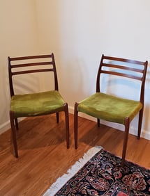Danish Mid-Century Modern Ladderback Chairs in Teak by Niels Otto Møller  c. 1960