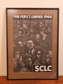 Framed Poster "Poor People's Campaign 1968", SCLC.  (CIVIL RIGHTS.) Artist Herman "Kofi" Bailey
