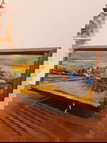 Original Painting Oil on Masonite Billy Morrow Jackson "Farmhouse Landscape" Signed and Framed